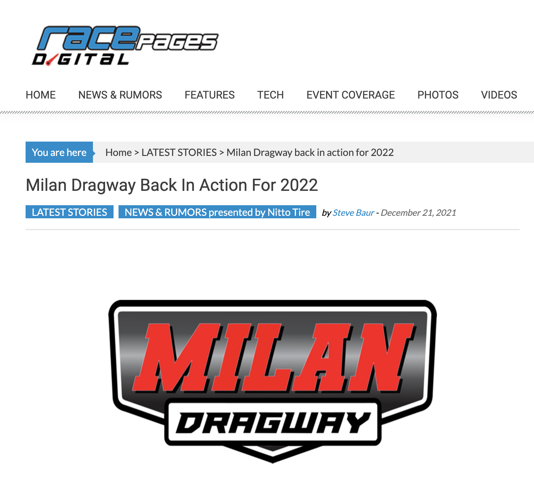 RacePagesDigital: Milan Back In Action For 2022
