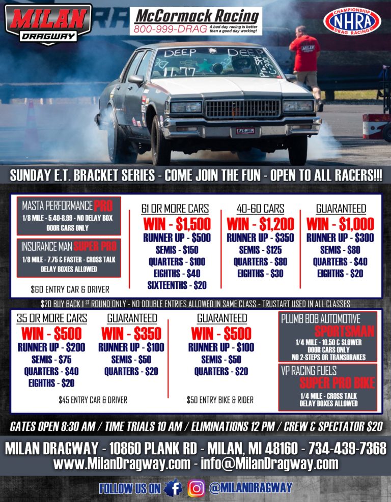 McCormack Racing ET Bracket Points Race Milan Dragway