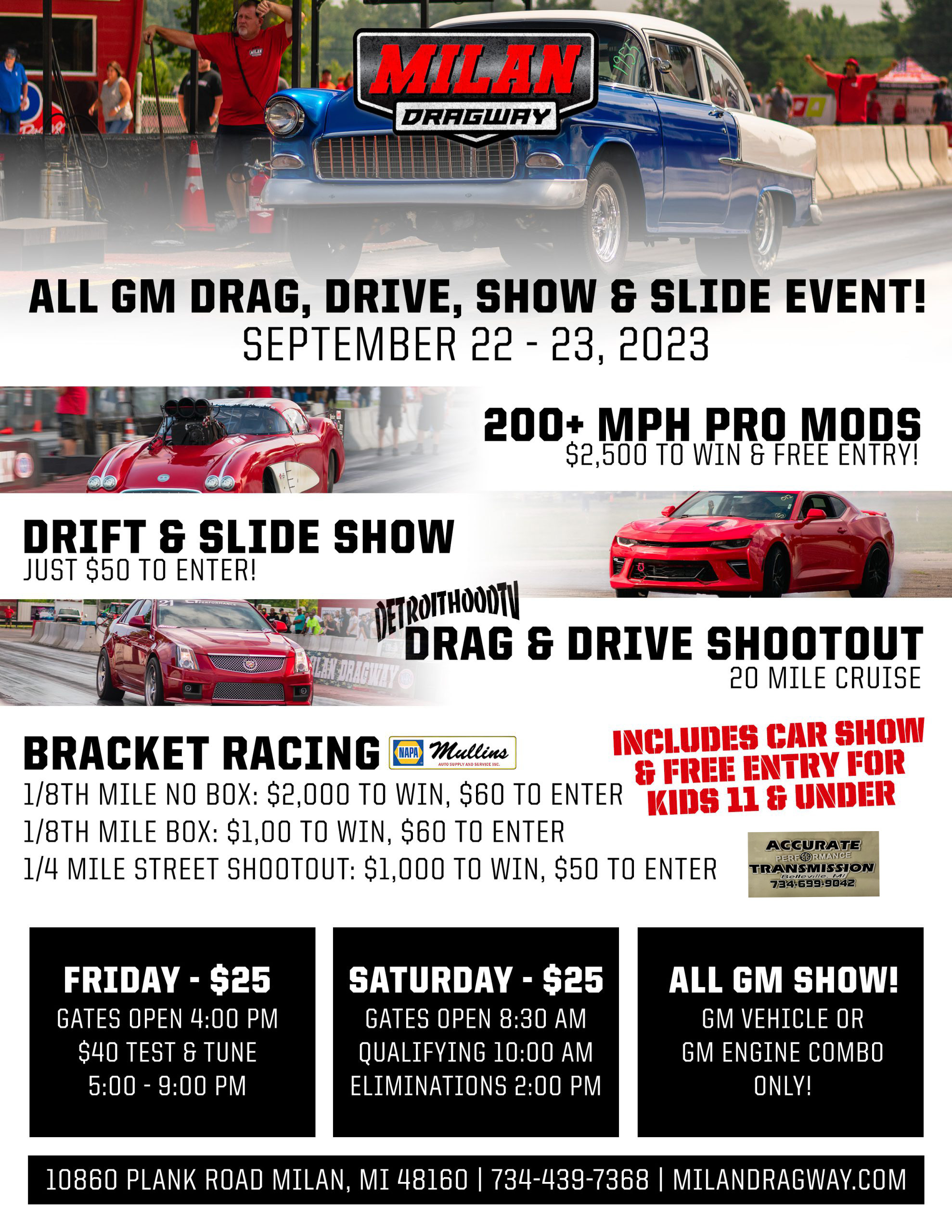 All GM Drag, Drive, Show & Slide Event! Sept 22 – 23, 2023